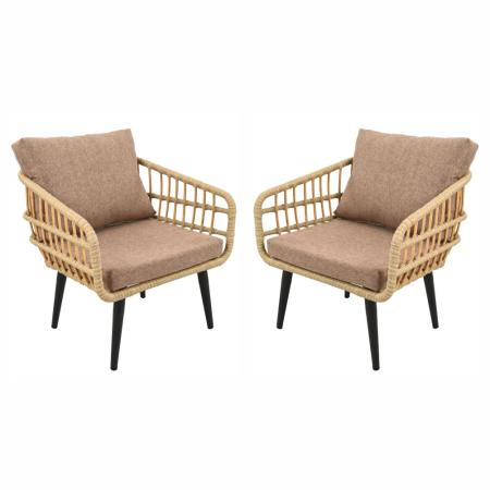 Комплект LIANA (2 кресла) (Эрба плессе грано, Алюминий , estera тауп)