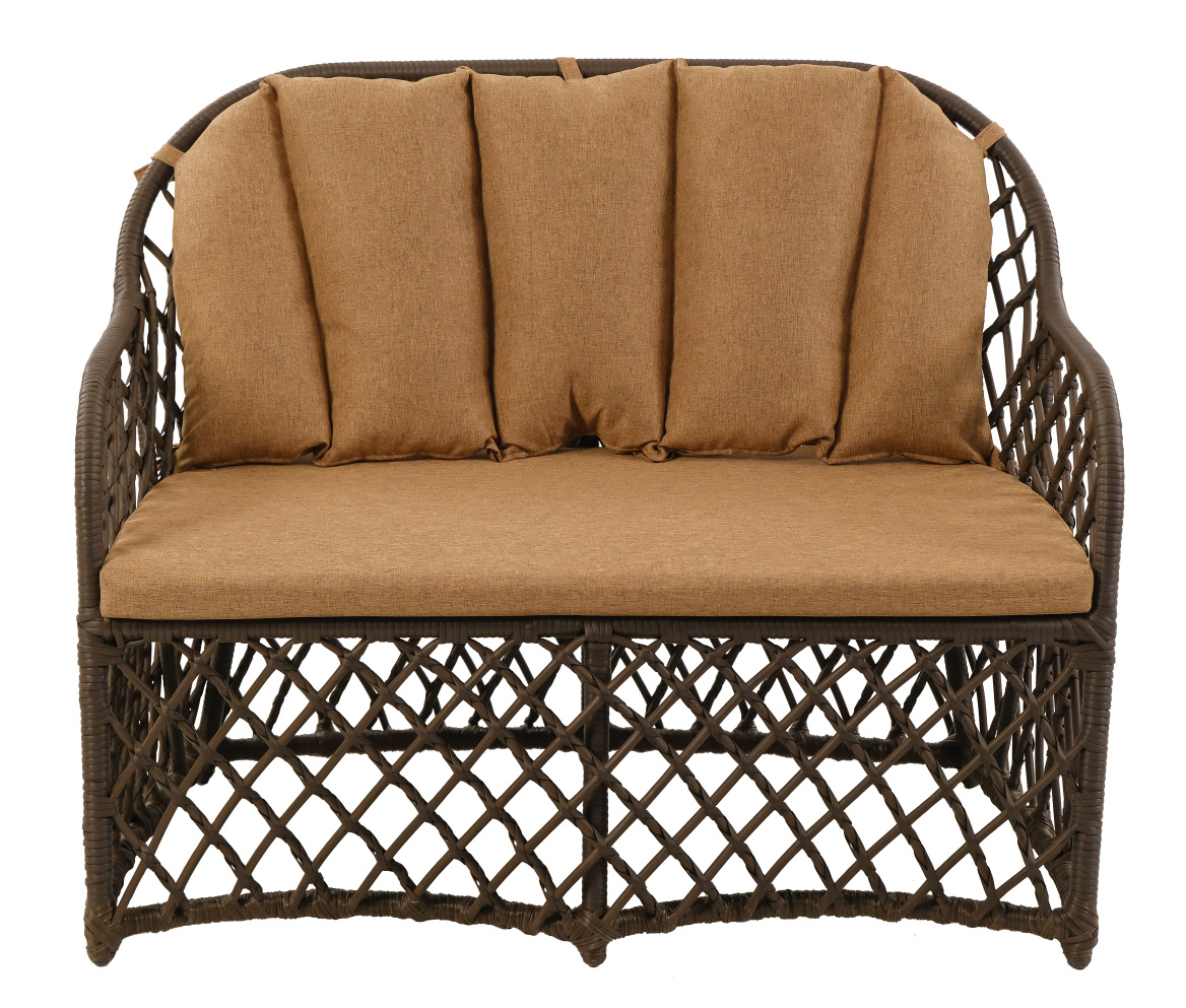 Диван BRONTE 2-местный с комплектом подушек (алюминий)