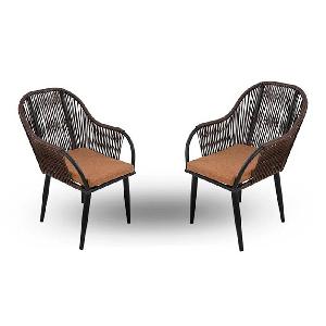 Комплект NUAR (2 стула) разборные (Эрба стейпл коричневый, Сталь , estera тауп)