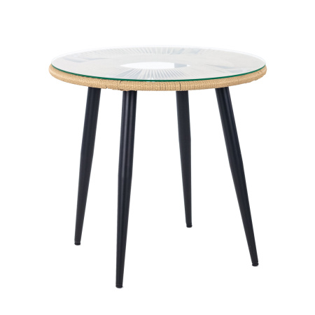 Стол обеденный НУАР круглый со стеклом