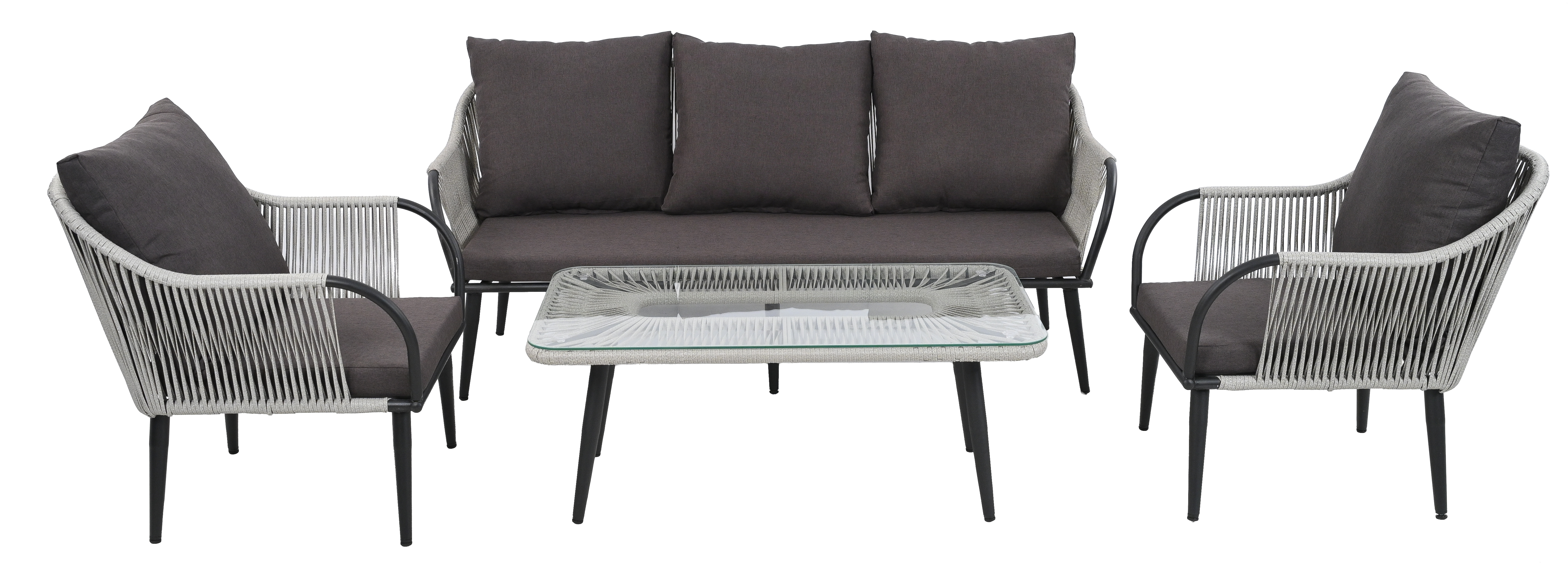 Комплект NUAR3 лаунж разборный (диван 3-местный, 2 кресла, стол журнальный)