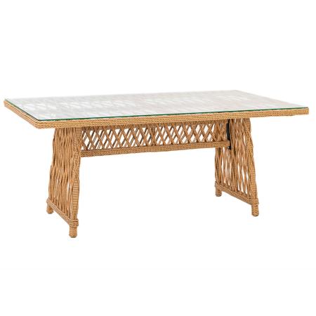 Стол обеденный RIVIERA со стеклом. (100х180х76, Эрба твист грано, Алюминий, Разборный, Стекло закаленное 6 мм)