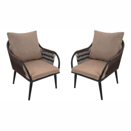 Комплект NUAR (2 кресла) разборные (Эрба стейпл коричневый, Сталь , estera тауп)