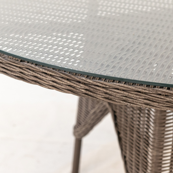 Стол обеденный AMARO/PARADISE круглый со стеклом Стол обеденный AMARO/PARADISE круглый со стеклом