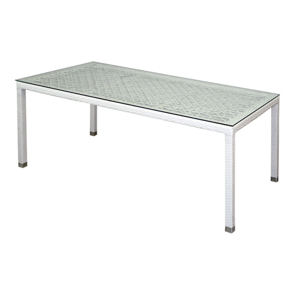 Стол TURIN ажурный прямоугольный (разборный) со стеклом Стол TURIN ажурный прямоугольный (разборный) со стеклом