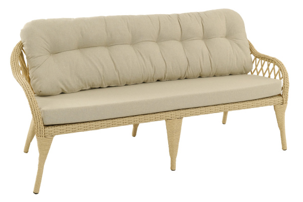 Диван SONATA 3-местный с комплектом подушек (180х80хН85, Эрба твист грано, Алюминий, Prima хамелеон)