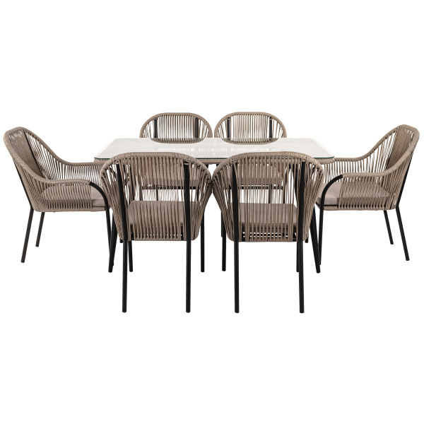 Комплект NUAR обеденный (6 стульев, стол 90х150хН76)