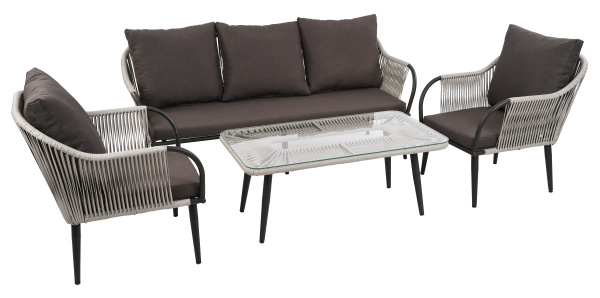 Комплект NUAR3 лаунж разборный (диван 3-местный, 2 кресла, стол журнальный)
