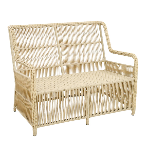 Диван МИЛАН 2-местный с комплектом подушек (119х87хН98, Эрба стейпл айвори, Алюминий, эстера темно-серый)