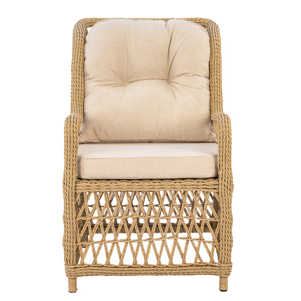 Комплект RIVIERA (Кресло 2шт, Диван 3-местный 1шт, стол кофейный 70х110хН60) (Эрба твист грано, Алюминий , Prima песочный)