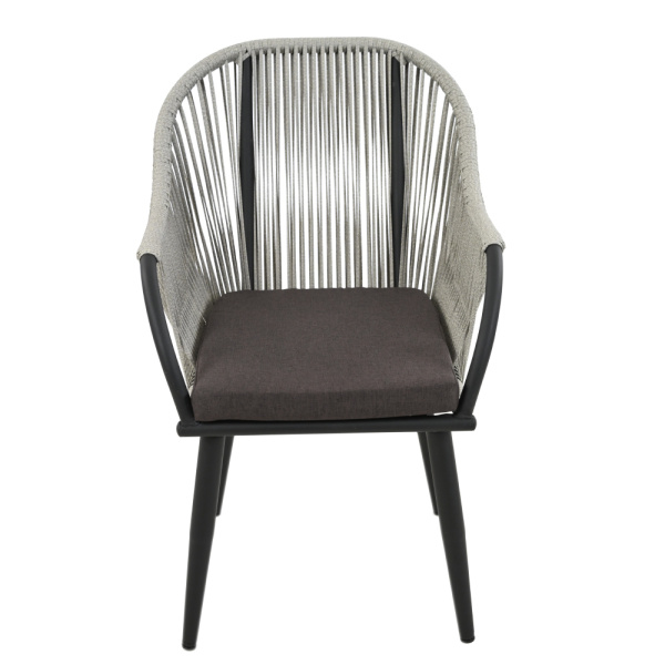 Комплект Стул NUAR со столом ACAPULCO (черный) (Эрба стейпл графит, Сталь , estera темно-серый)