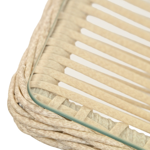 Стол обеденный МИЛАН 90х150хН76 со стеклом (90х150хH76, Эрба стейпл айвори, Алюминий, , Стекло закаленное)