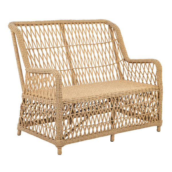 Диван RIVIERA 2-местный с комплектом подушек (120х83хН102, Эрба твист грано, Алюминий, Prima песочный)