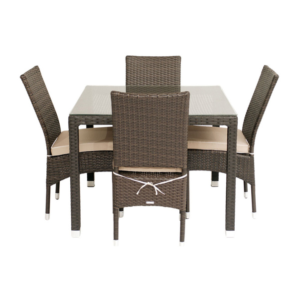 Стол TURIN квадратный (разборный) со стеклом Стол TURIN квадратный (разборный) со стеклом