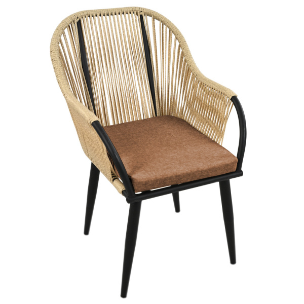 Комплект NUAR обеденный разборный (2 стула, стол обеденный 80х80хН76) (Эрба стейпл грано, Сталь , estera тауп)