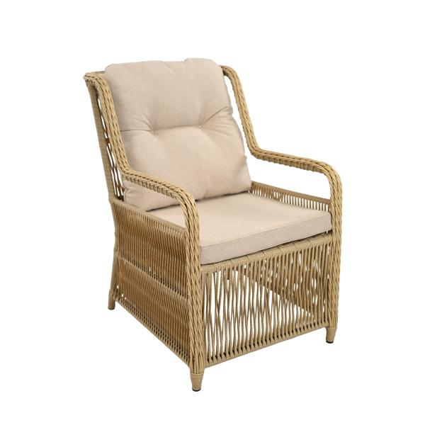 Комплект МИЛАН (8 кресел, стол обеденный 200х100) (Эрба стейпл грано, Алюминий , estera песочный)