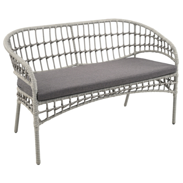 Комплект AURA lite tubo (2 кресла, диван 2-местный, стол кофейный)  (Трубка 10-13 мм графит, Сталь , estera темно-серый)