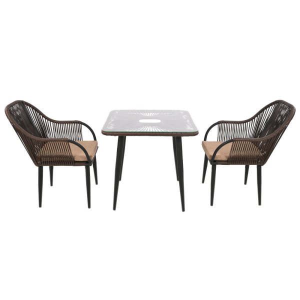 Комплект NUAR обеденный разборный (2 стула, стол обеденный 80х80хН76)