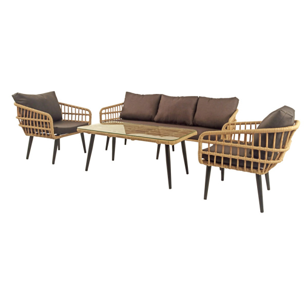 CLI001 Комплект LIANA  (Диван 3-местный, 2 кресла, стол журнальный) грано (2)