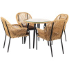 Комплект NUAR обеденный (4 стула, стол обеденный d80хН76)