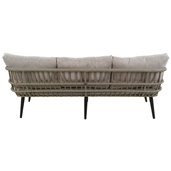 Диван LIANA 3-местный с комплектом подушек (174х68,5хН66,5, Эрба плессе графит, Алюминий, estera светло-серый)