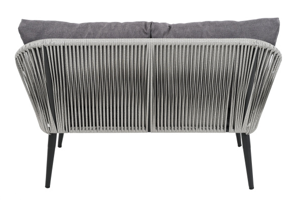 Диван NUAR 2-местный разборный с комплектом подушек (121х76хН79, Эрба стейпл графит, Сталь, estera темно-серый)