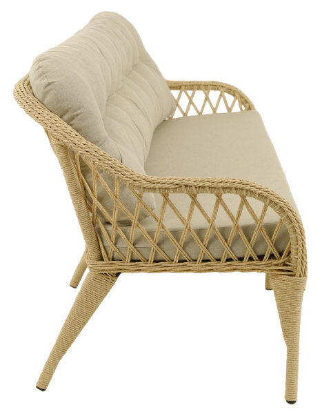 Диван SONATA 3-местный с комплектом подушек (180х80хН85, Эрба твист грано, Алюминий, Prima хамелеон)