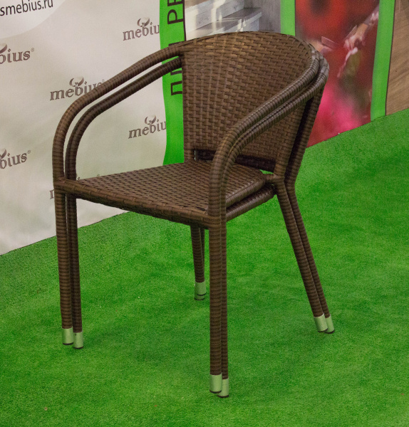 Комплект Стул CAFE2 со столом ACAPULCO (черный) (Кофейный полумесяц 7-10 мм, Сталь , без подушки(ек))