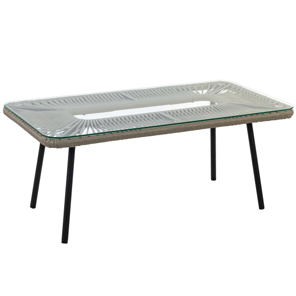 Комплект NUAR3 лаунж (диван 3-местный, 2 кресла, стол журнальный) (Эрба стейпл графит, Сталь Чёрный, estera св. серый)