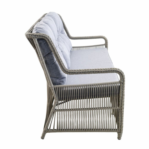 Диван МИЛАН 3-местный с комплектом подушек (180х83хН102, Эрба стейпл графит, Алюминий, estera светло-серый)