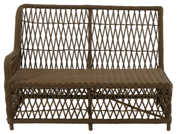 Диван RIVIERA 2-местный угловой левый с комплектом подушек (84х147хН103, Эрба твист коричневый, Алюминий, Prima охра)