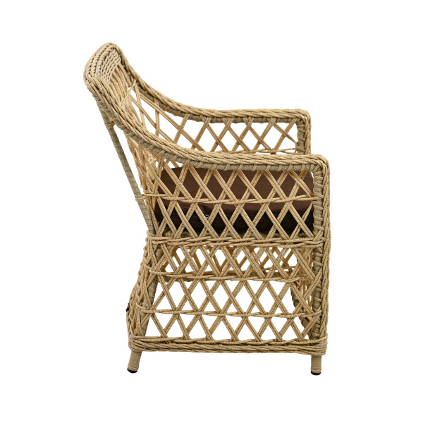 Кресло КАЛИПСО с подушкой (58х66хН86, Эрба стейпл грано, Алюминий, эстера шоколадный)