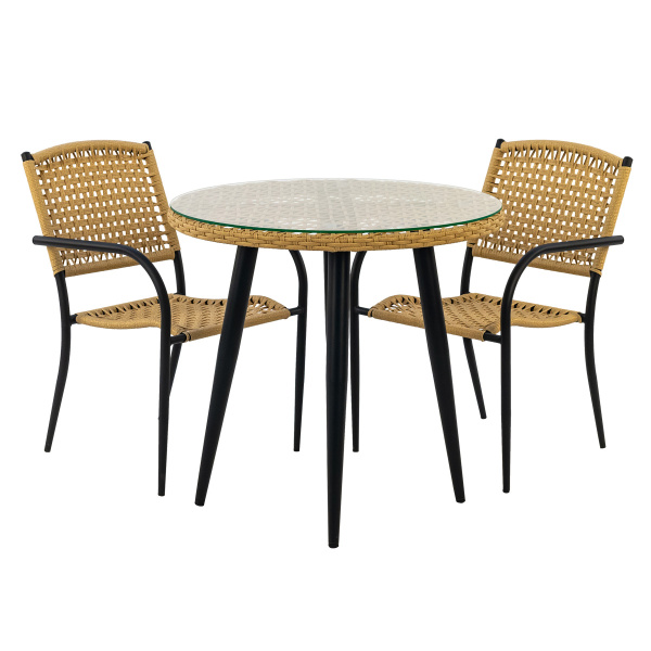 Комплект (Стул AURA 2шт, Стол обеденный AURA d80)