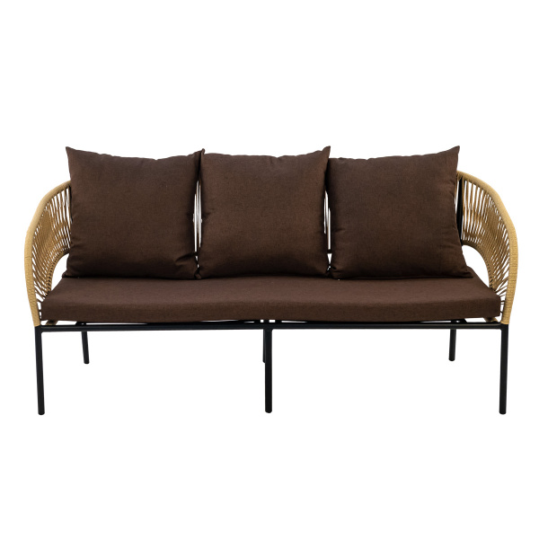 Диван LUNA 3-местный с комплектом подушек (176х75хН80, Эрба стейпл грано, Сталь, estera шоколадный)