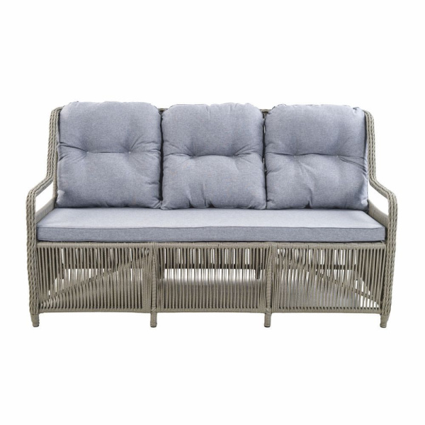 Диван МИЛАН 3-местный с комплектом подушек (180х83хН102, Эрба стейпл графит, Алюминий, estera светло-серый)