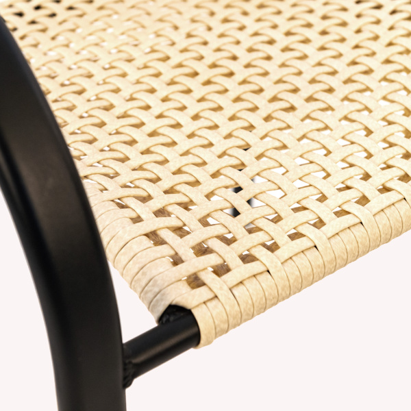 Комплект (Стул BRUT 2шт, Стол CAFE d60) (Эрба стейпл айвори, Сталь , )