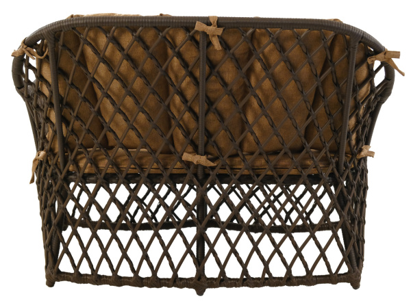 Диван BRONTE 2-местный с комплектом подушек (алюминий) (120х78хН92,5, Трубка 10-13 мм темно-коричневый, Алюминий, estera песочный)