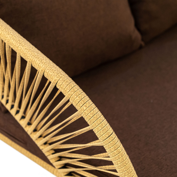 Кресло LUNA с комплектом подушек (71х75хН80, Эрба стейпл грано, Сталь, estera шоколадный)