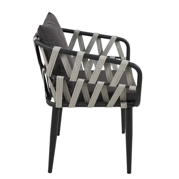 Комплект LIMA обеденный (4 стула+стол 80х80х76) (Эрба стейпл графит, Сталь , estera темно-серый)