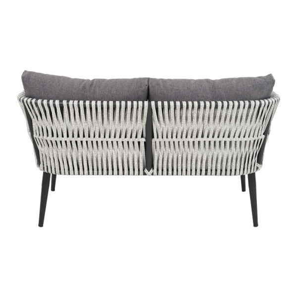 Диван TINTO 2-местный st с комплектом подушек (Эрба плессе графит, 131х76хН68, Сталь, Чёрный, estera темно-серый)