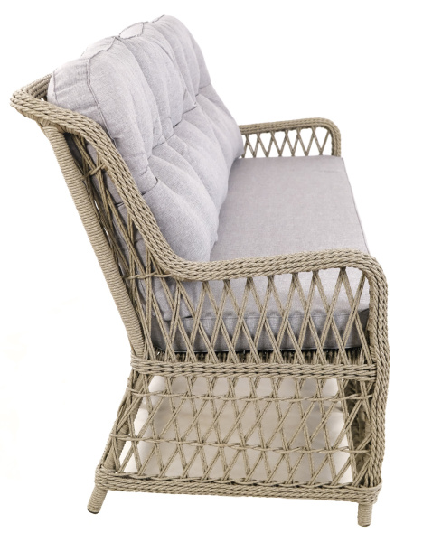 Диван RIVIERA 3-местный с комплектом подушек (180х83хН102, Эрба твист графит, Алюминий, Prima хамелеон)