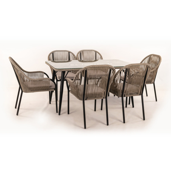 Комплект NUAR обеденный (6 стульев, стол 90х150хН76)