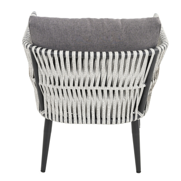 Кресло TINTO st с комплектом подушек (76х76хН68, Эрба плессе графит, Сталь, estera тем. серый)