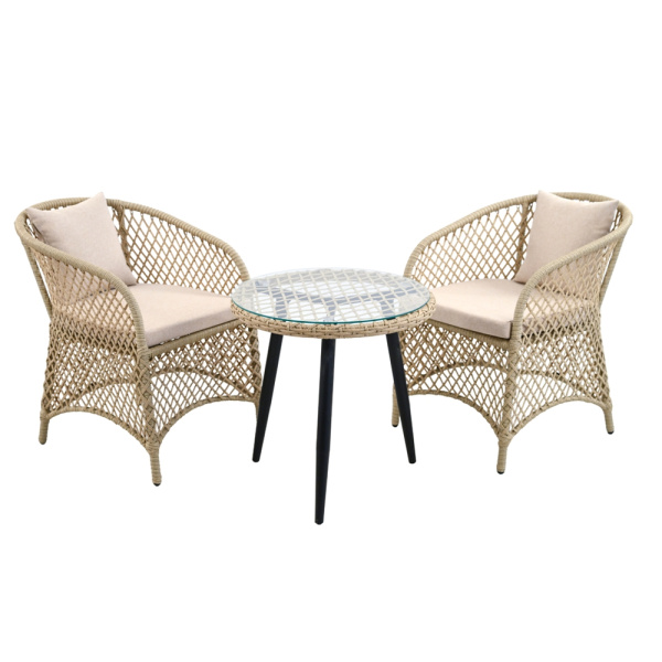 Комплект AURA 2+1 (Кресло 2 шт, стол кофейный D60). (Эрба стейпл грано, Сталь , estera песочный)