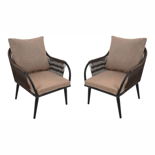 Комплект NUAR (2 кресла) разборные (Эрба стейпл коричневый, Сталь , estera тауп)