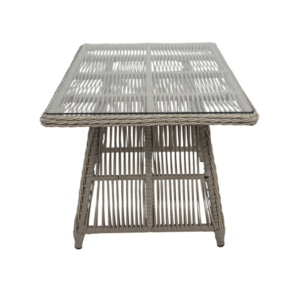 Стол кофейный МИЛАН 70х110хH60 со стеклом (70x110xH60, Эрба стейпл графит, Алюминий, , Стекло )