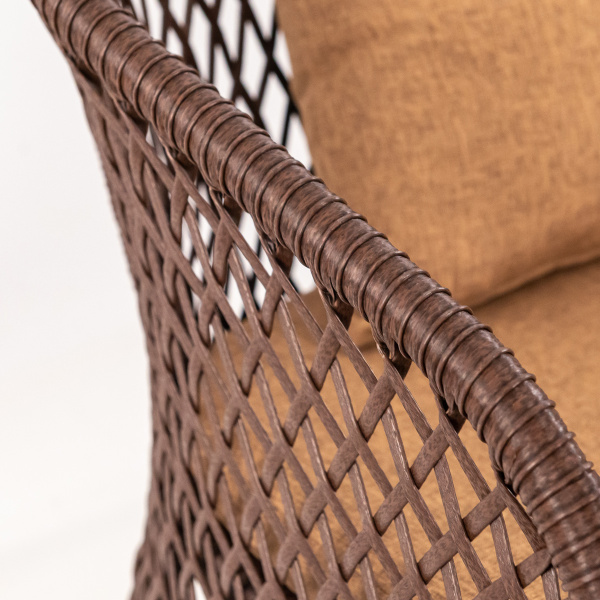 Диван AURA 2-местный (130х65хН80, Эрба стейпл коричневый, Сталь, estera тауп)