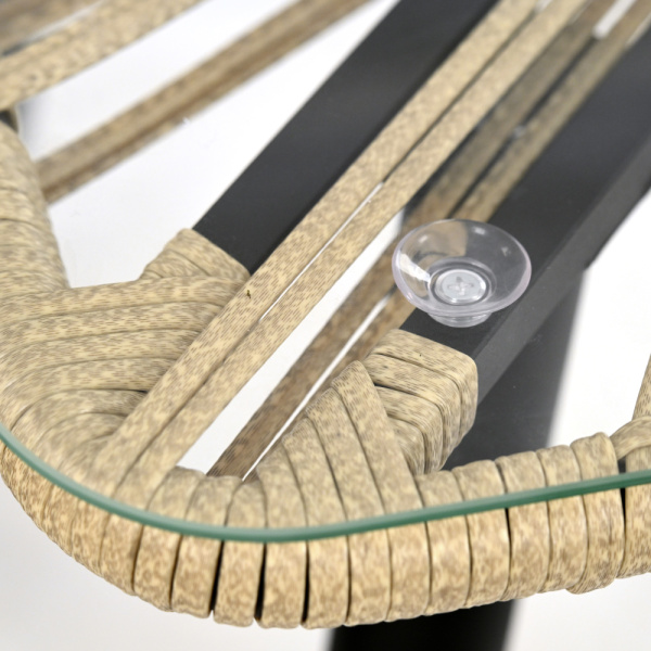 Стол обеденный LIMA 80х80хН76 со стеклом (80х80хH76, Эрба стейпл грано, Сталь, , Стекло )