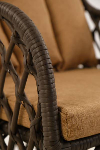 Кресло BRONTE с комплектом подушек (алюминий) (62х78хН92,5, Трубка 10-13 мм темно-коричневый, Алюминий, estera песочный)