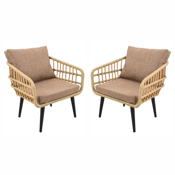 Комплект LIANA (2 кресла) (Эрба плессе грано, Алюминий , estera тауп)